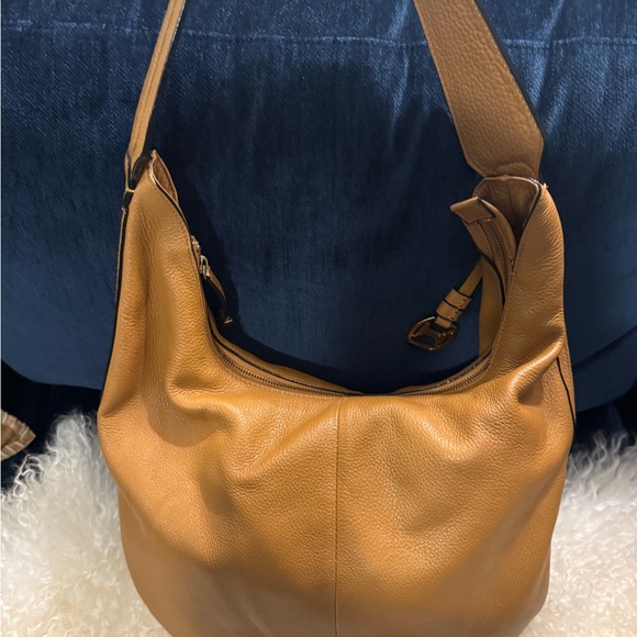 Halston Heritage Tan Pebbled Leather Hobo Bag - Picture 4 of 9